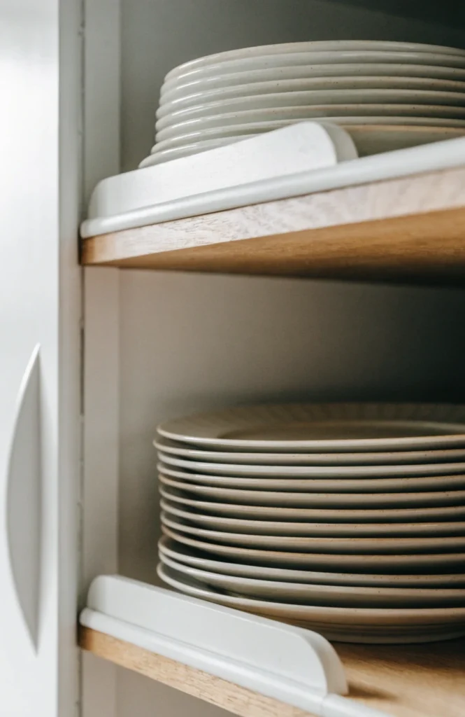 Add shelf risers inside deep cabinets