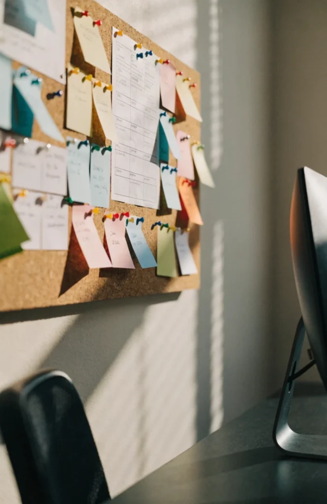 Use a corkboard for schedules and reminders