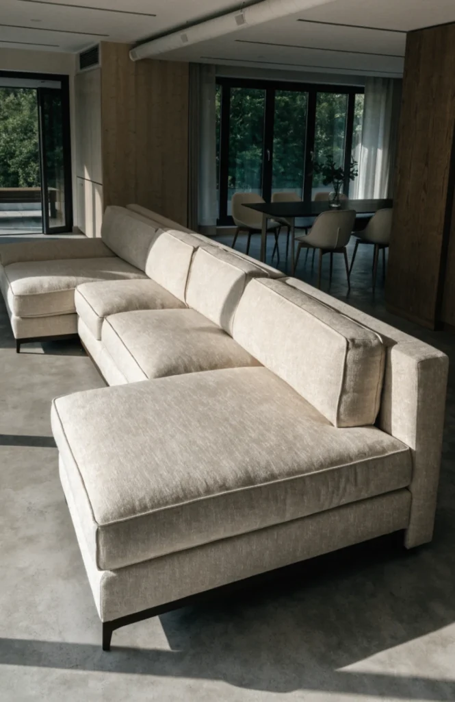 Use the sofa's back as a room divider