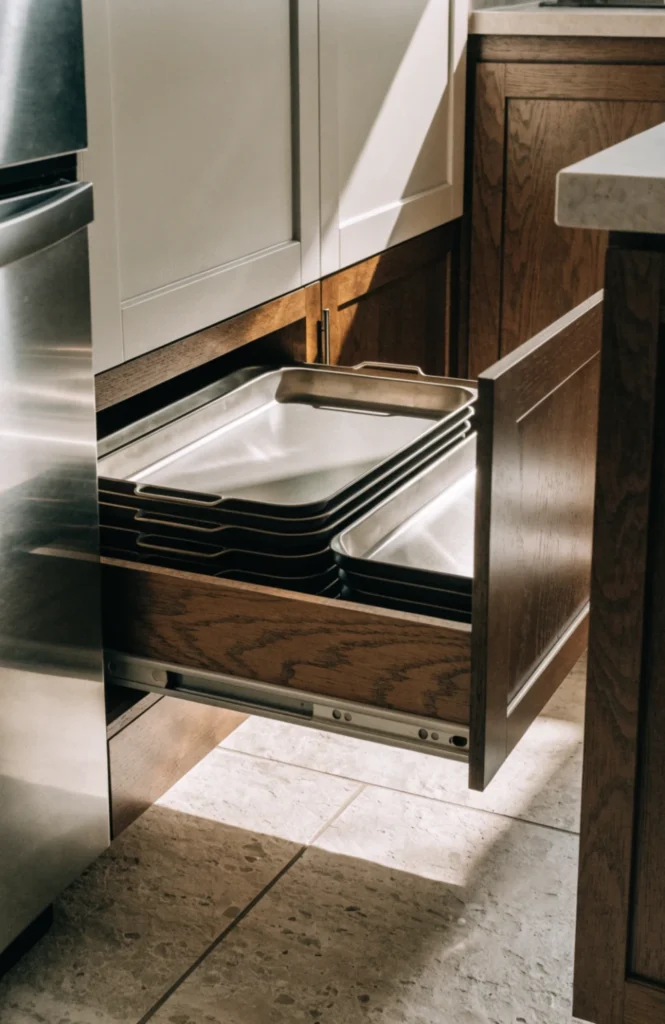Convert the toe-kick space into a shallow drawer
