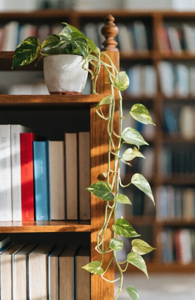 Add a Trailing Plant on the Top Shelf