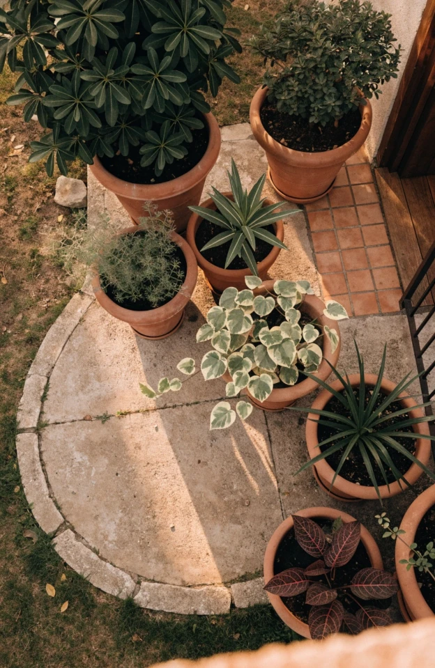 Choose a single pot color family throughout