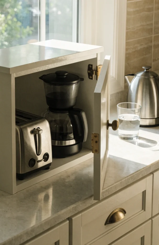 Add an appliance garage for countertop clutter
