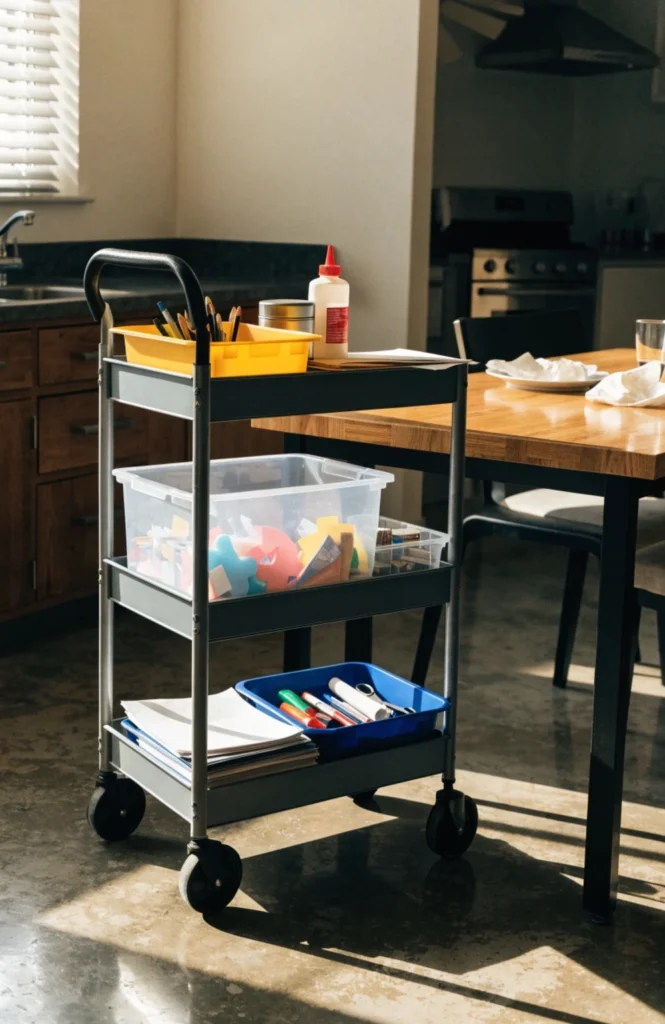 Build a rolling supply cart for a shared table