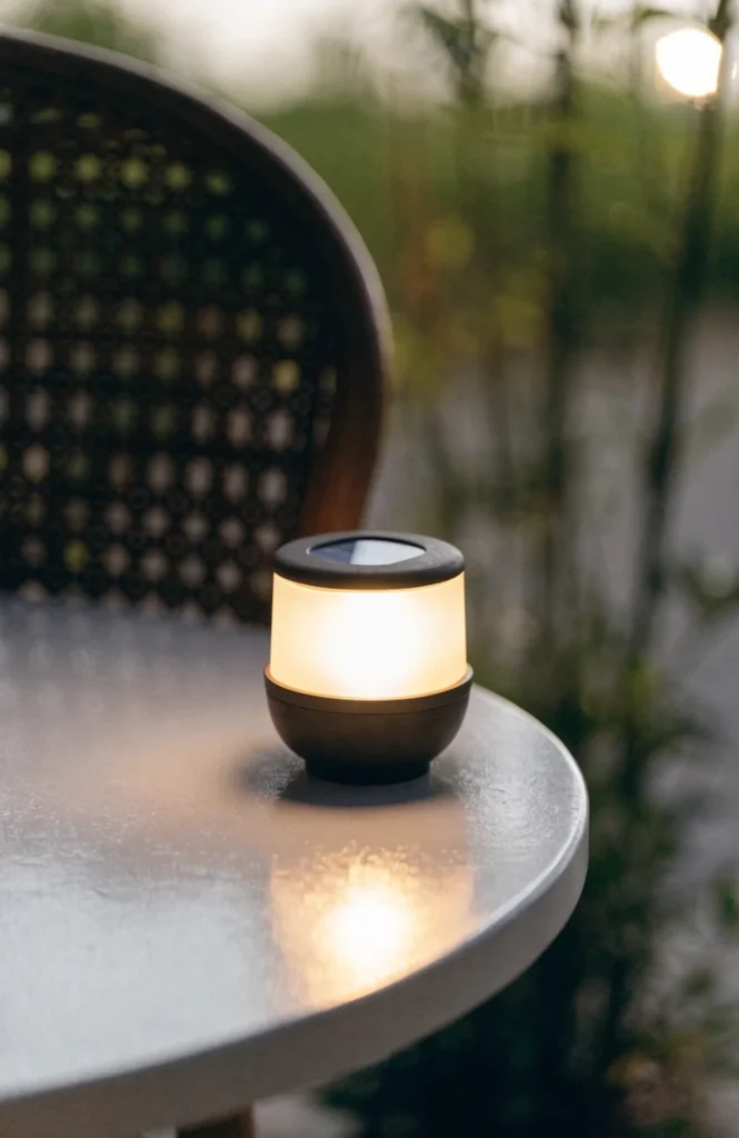 Add a small solar lantern instead of relying on overhead light alone