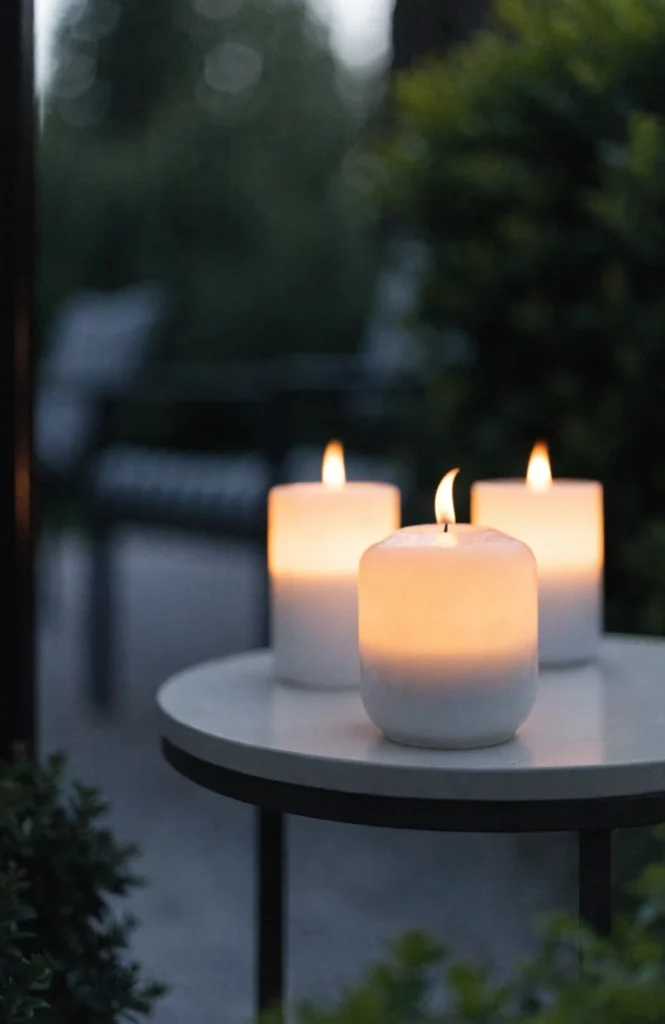 Use a dimmable LED candle instead of real flame in tight quarters