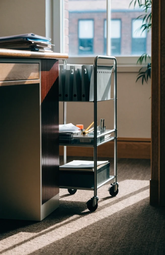 Add a rolling file cart for long-term projects