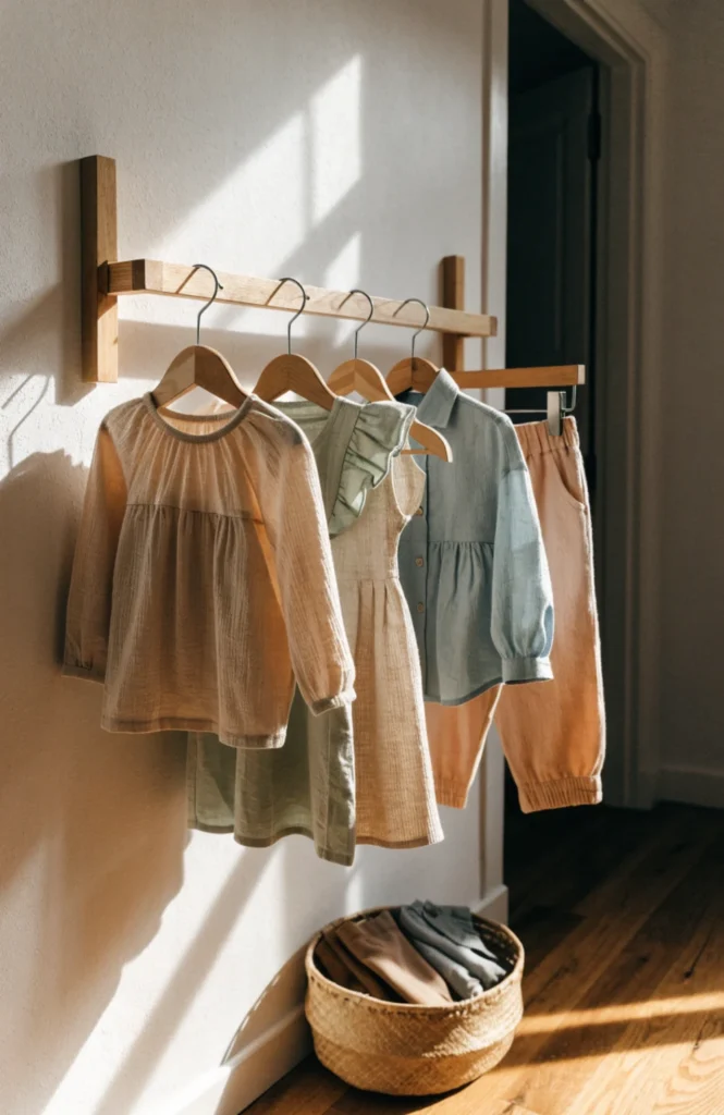 Add a Wall-Mounted Clothing Rack for Everyday Outfits