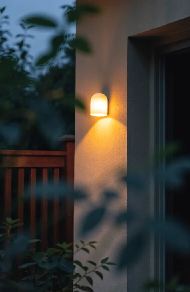 Mount a wall sconce to free up table space