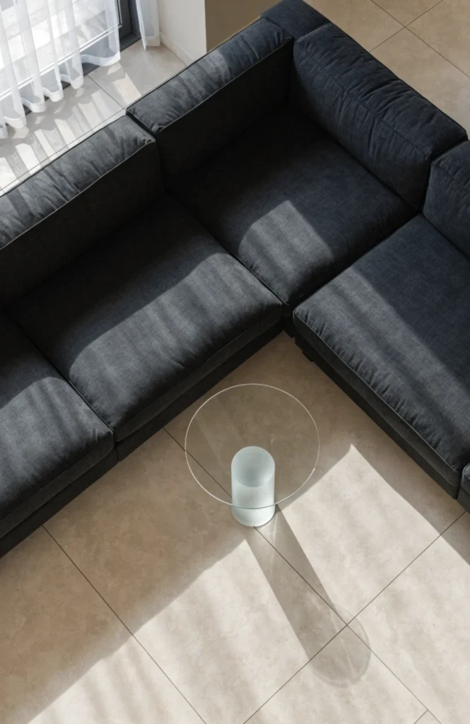 Avoid placing bulky furniture in the L's inner pathway