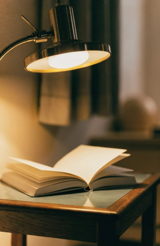 Add a warm, adjustable desk lamp
