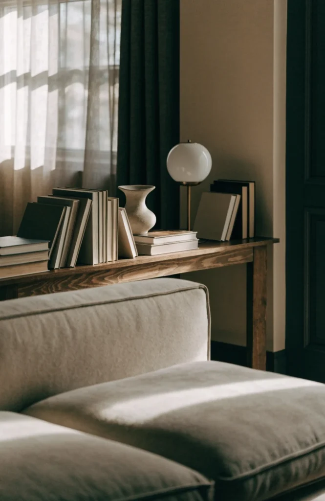 Turn a Low Console Into an Open Bookshelf