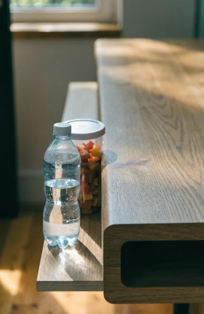 Keep a small snack and water station within reach