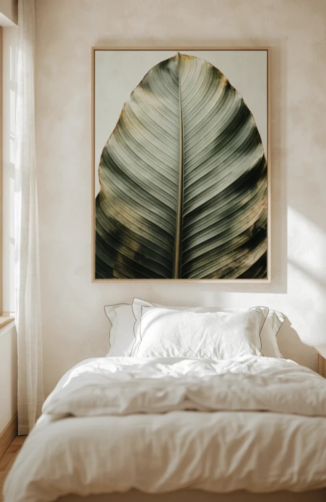 Use a Single Bold Botanical or Nature Print as the Statement Art