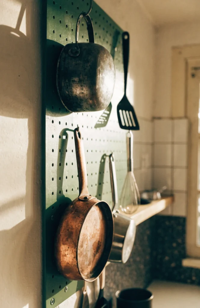 Install a painted pegboard on one open wall