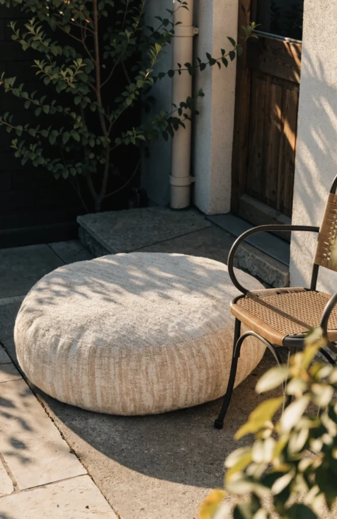 Add one oversized outdoor pillow instead of several small ones