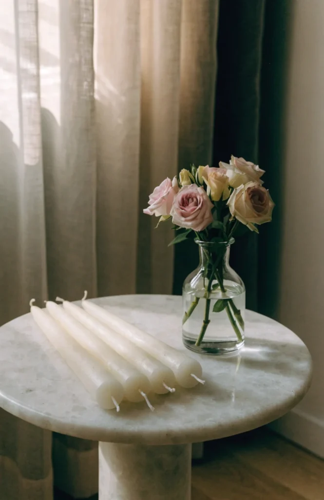 Add a Scent Layer With Unscented Candles and Fresh Florals