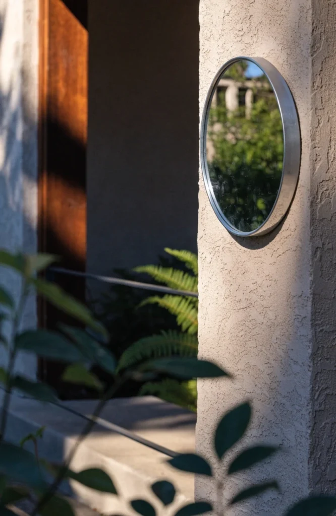 Add a small wall-mounted mirror to visually extend the space