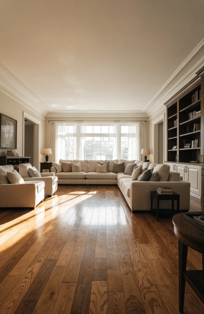Center a large sectional around the room and add flanking seating