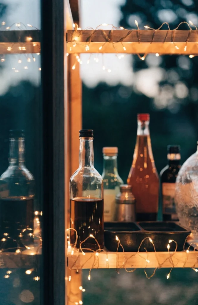 Add copper fairy lights for evening entertaining