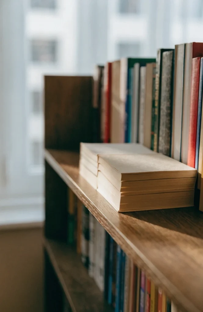 Turn a Few Books Spine-In for Texture