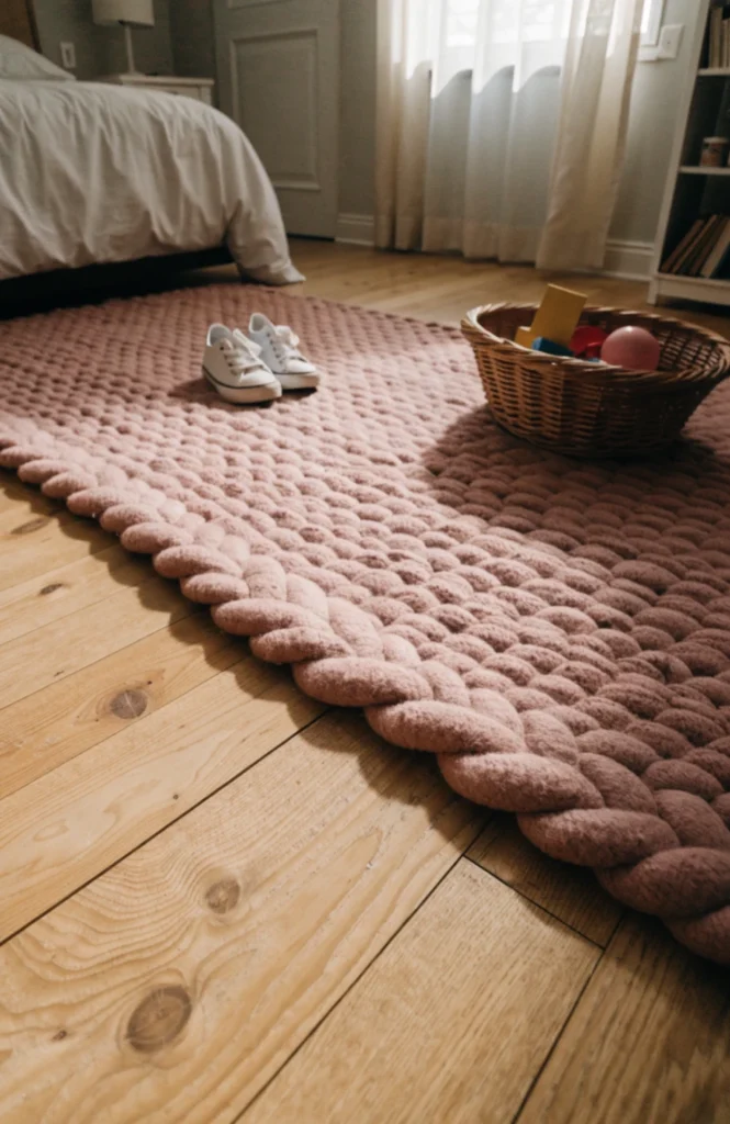 Add Color Through a Statement Rug, Not the Walls