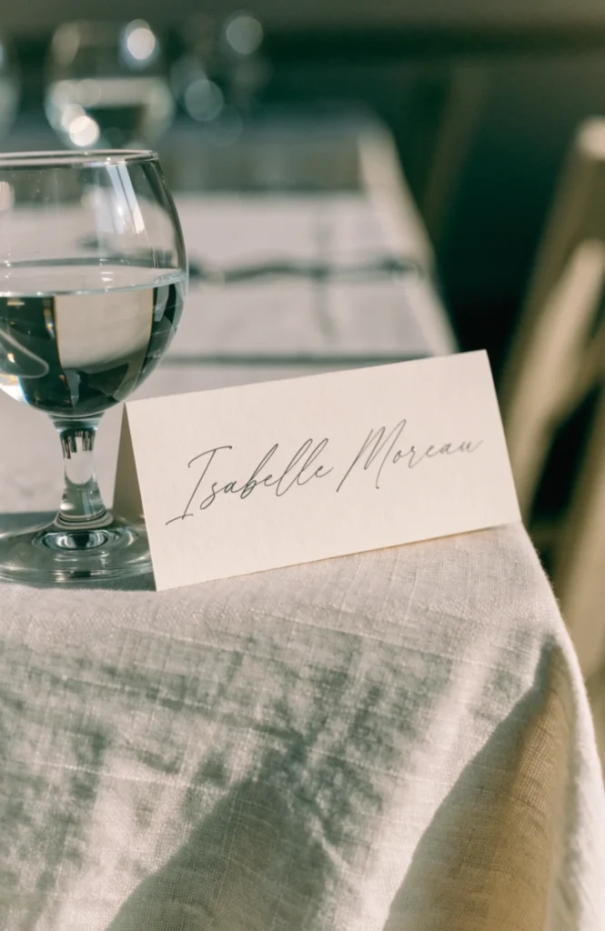 Add a Printed Menu or Place Card at Each Setting