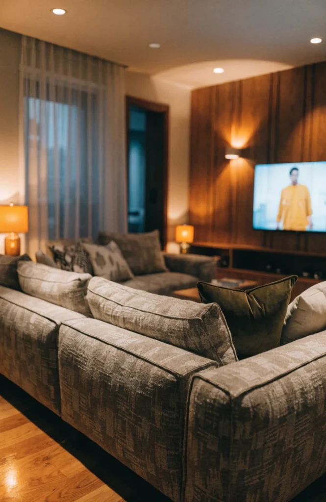 Face the long side toward the television