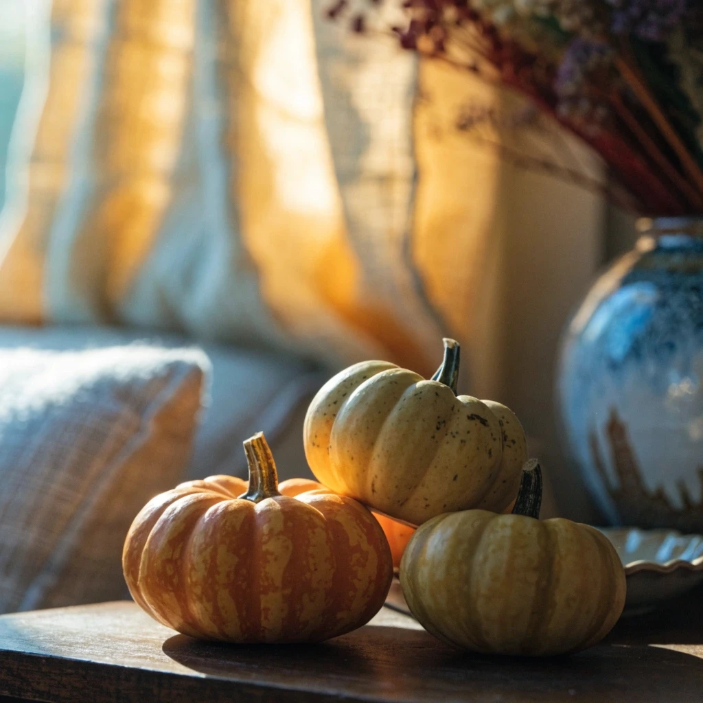 close-up-of-three-mini-pumpkins