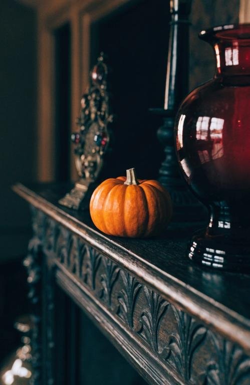 close-up-of-a-single-small-orange-pumpkin