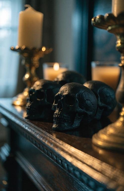 close-up-of-a-small-cluster-of-matte-black-decor