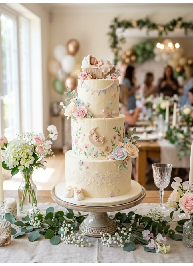 A tiered cake as the grand centerpiece