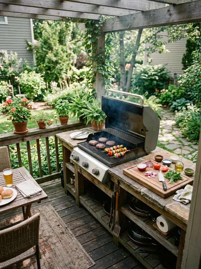 A small outdoor kitchen setup