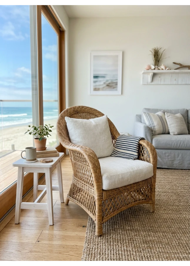 Rattan and woven accent pieces