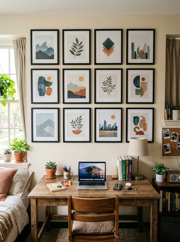 A poster grid with a matching frame color