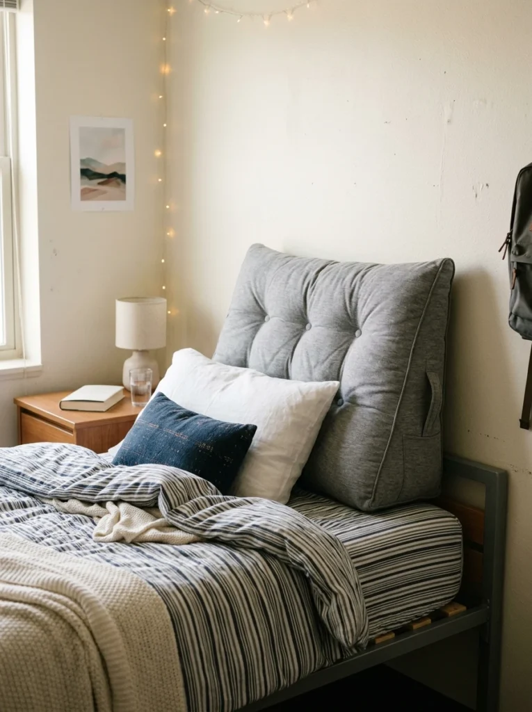 A wedge or pillow headboard