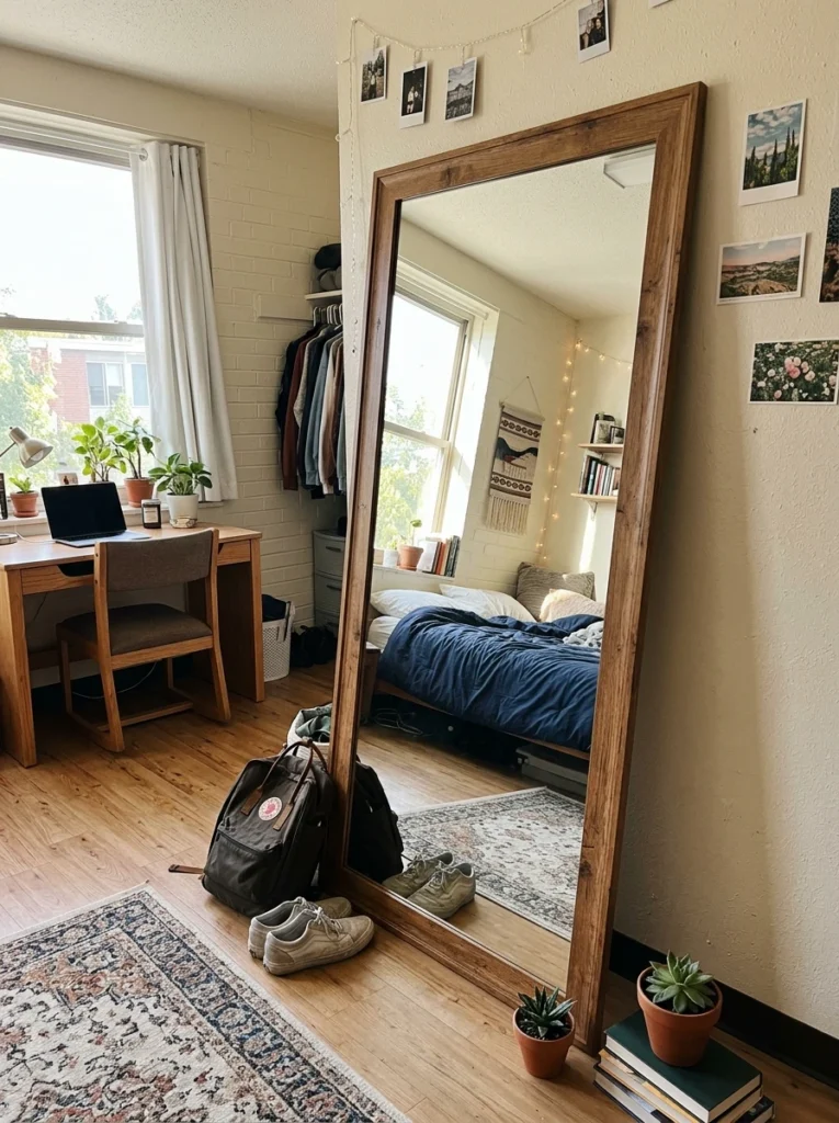 A large mirror to make the room feel bigger