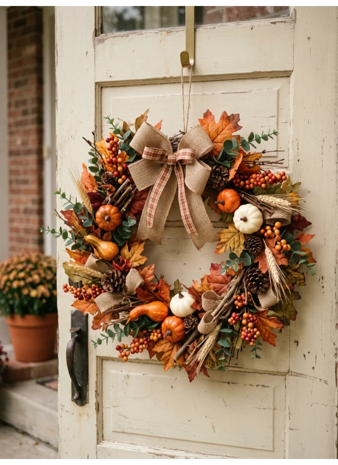 A dollar store upcycled wreath
