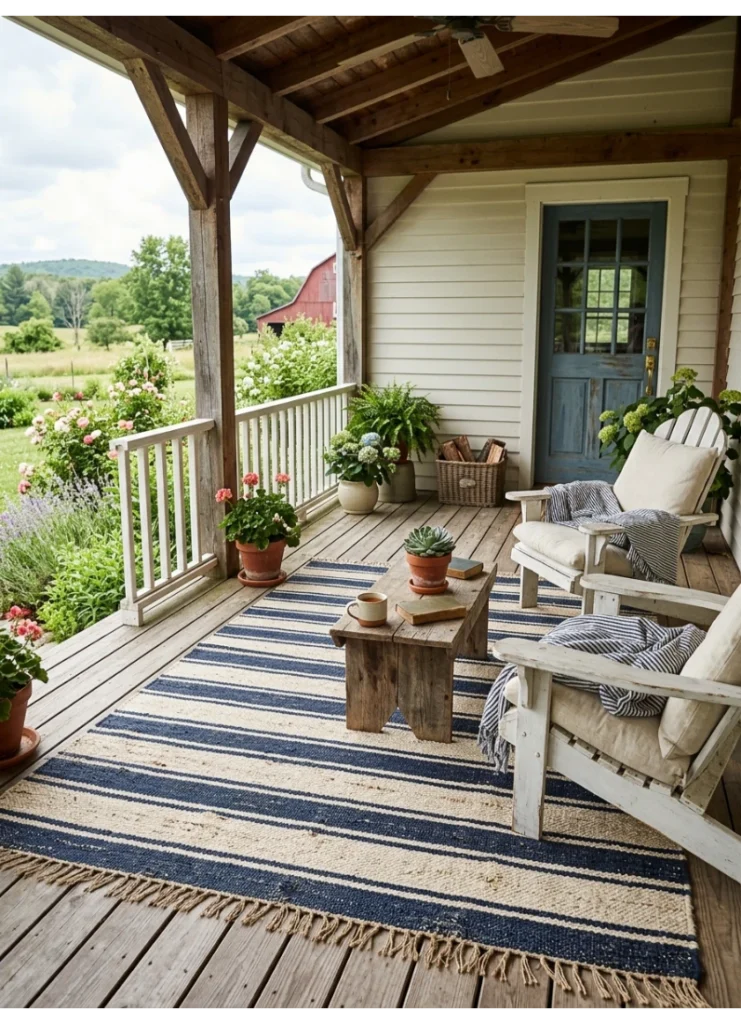 A washable outdoor rug