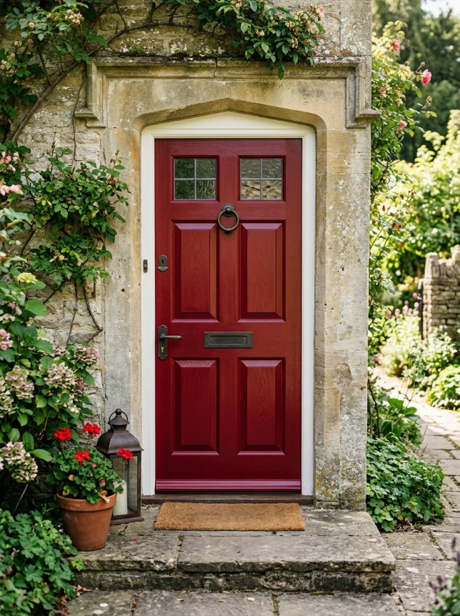 A bold, saturated door color