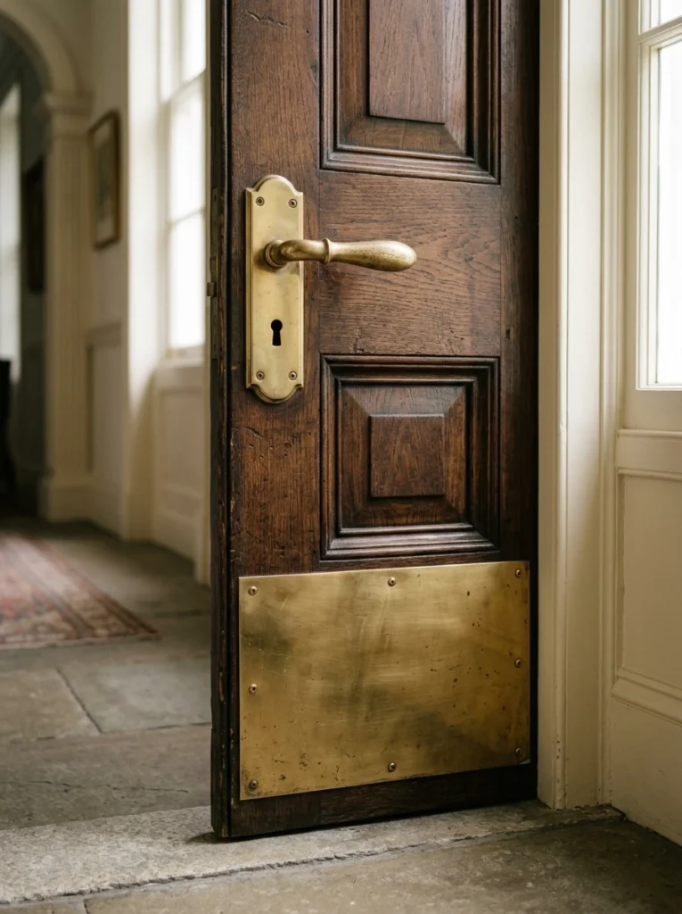Warm brass hardware