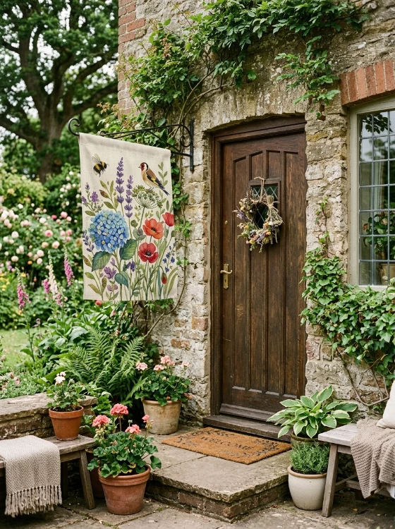 A flag or symbolic decor piece