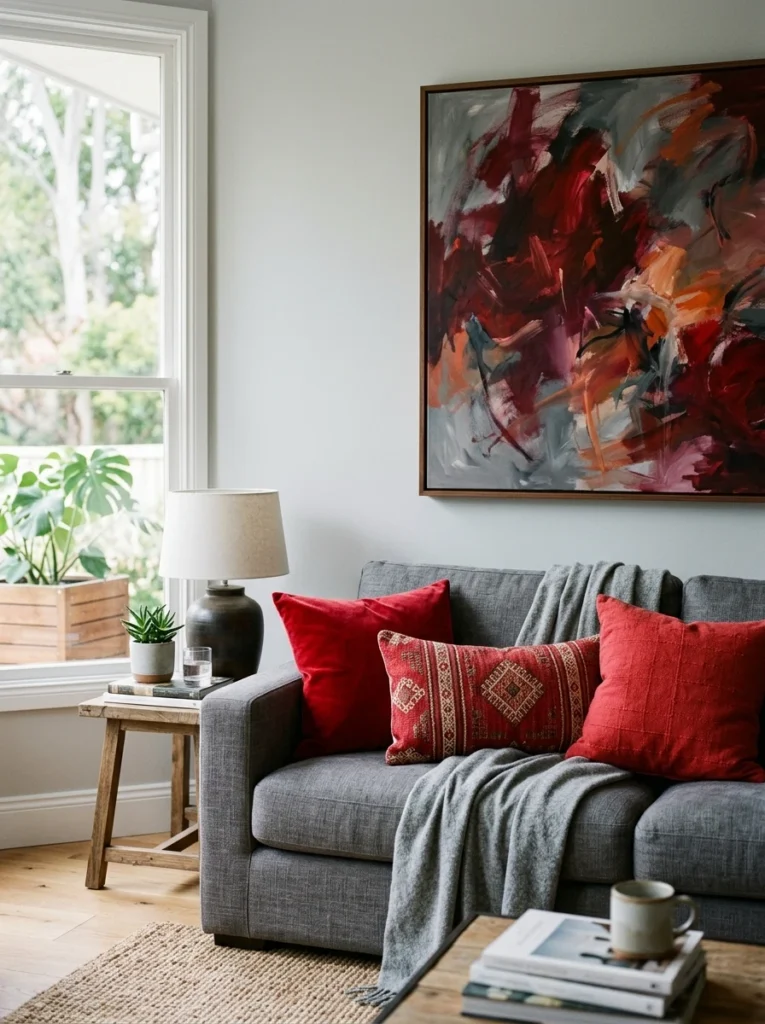 A red and grey combination for drama