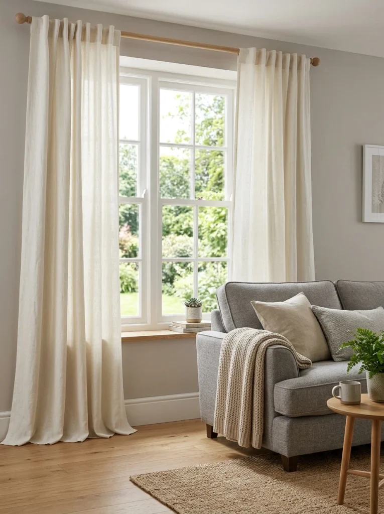 Off-white or cream curtains