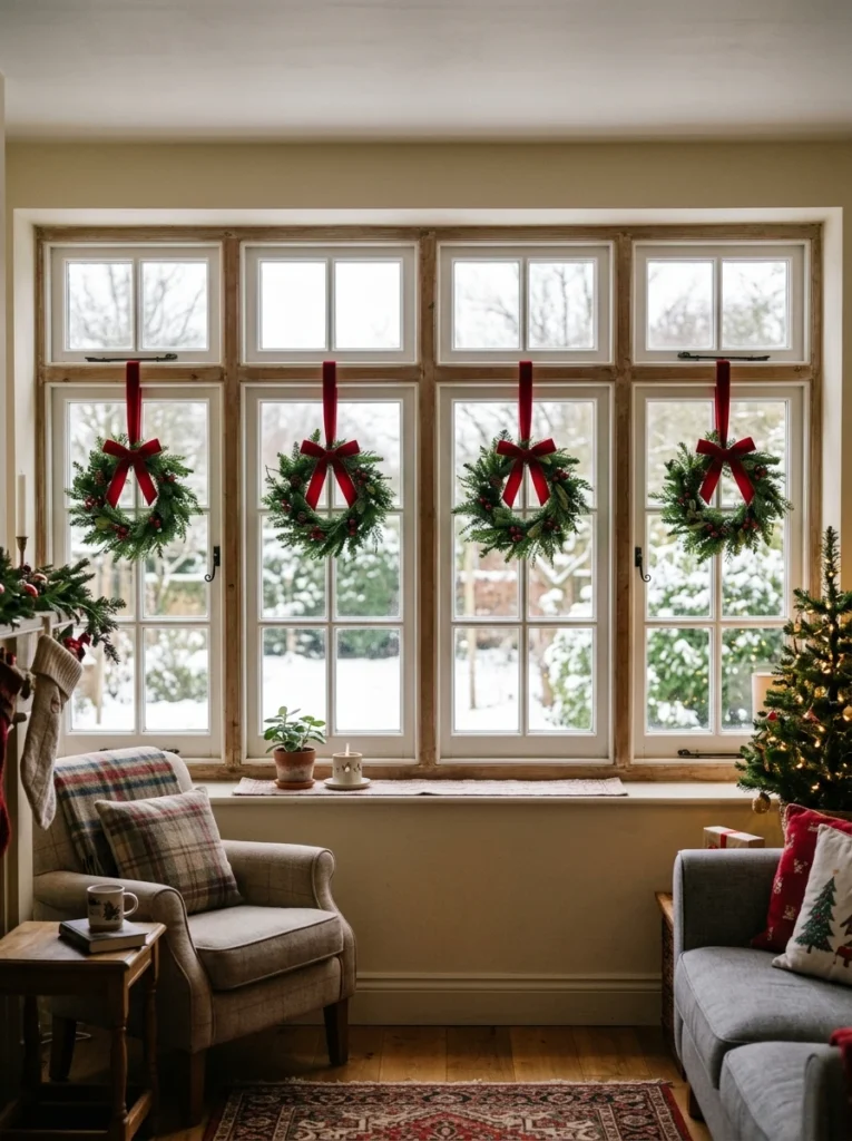 A wreath in every window
