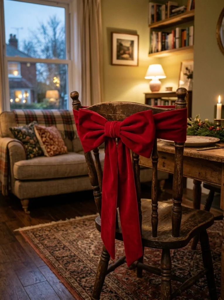 A bow or ribbon on furniture