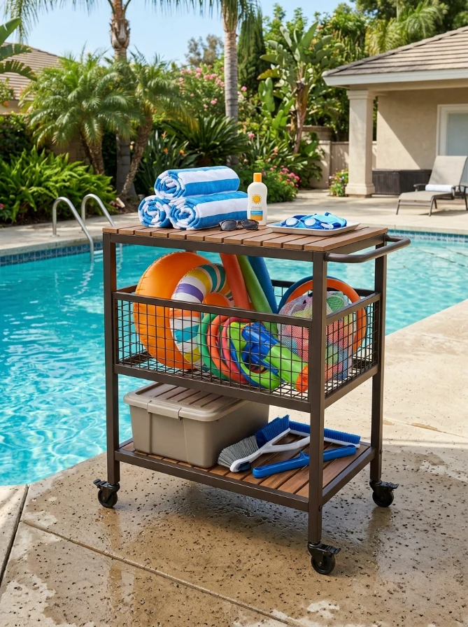 An elevated cart that keeps everything off the ground