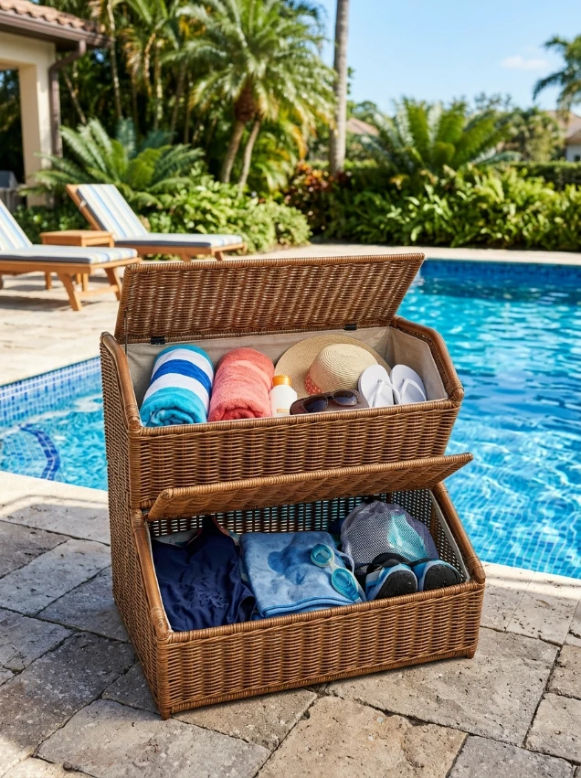A two-tier bin for separating wet and dry items