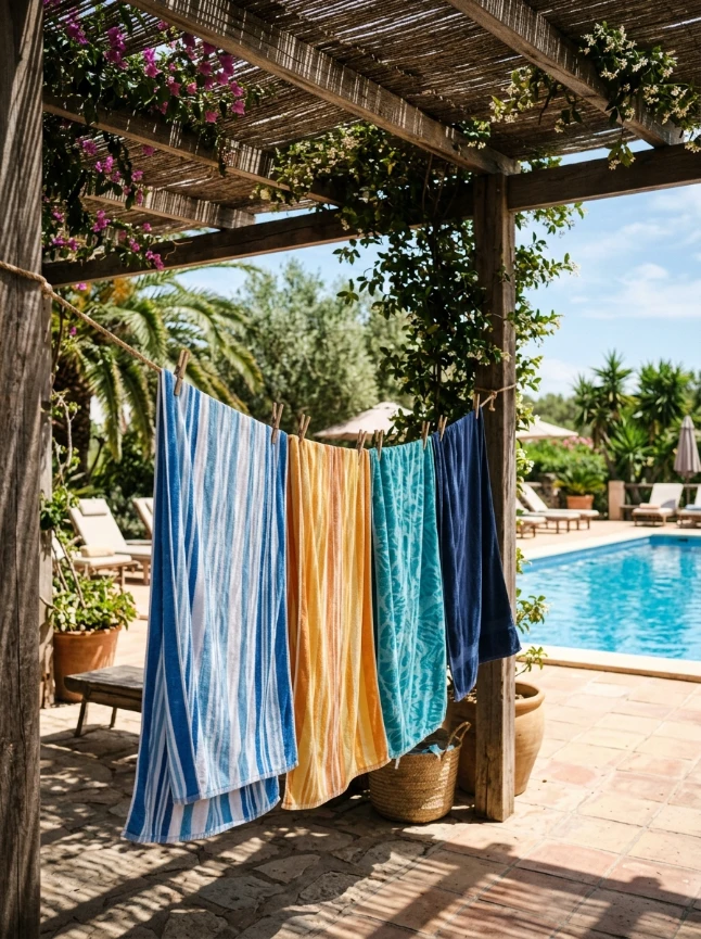 A shaded drying zone away from direct sun