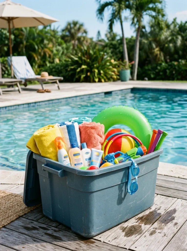 A "pool day" grab-and-go bin